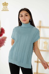 14GG Corespun Produced Knitwear Sweater Turtleneck Women's Clothing Manufacturer - 30242 | Textiles reales - Thumbnail