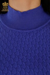 14GG Corespun Produced Knitwear Stand Up Collar Ropa de mujer Fabricante - 30119 | Textiles reales - Thumbnail