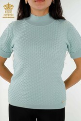 14GG Corespun Produced Knitwear Stand Up Collar Ropa de mujer Fabricante - 30119 | Textiles reales - Thumbnail