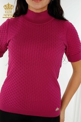 14GG Corespun Produced Knitwear Stand Up Collar Ropa de mujer Fabricante - 30119 | Textiles reales - Thumbnail