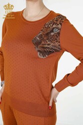 14GG Tuta da tuta in maglia di viscosa Elite prodotta con motivo a tigre Produttore di abbigliamento femminile - 16525 | Tessuto reale - Thumbnail