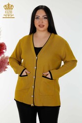 14GG Prodotto in viscosa Elite Cardigan in maglia con bottoni in madreperla Produttore di abbigliamento femminile - 30148 | Tessuto reale - Thumbnail