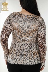 Knitwear Leopard Patterned Women's Clothing Manufactured from Angora Yarn - 18525 | Real Textile - Thumbnail