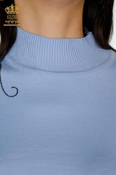 Made of Angora Yarn Knitwear - Stand Collar - Women's Clothing Manufacturer - 16597 | Real Textile - Thumbnail