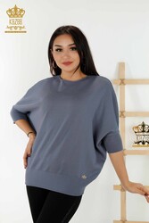 14GG Produced Viscose Elite Knitwear - Basic - With Logo -Women's Clothing - 30241 | Real Textile - Thumbnail