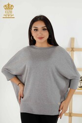 14GG Produced Viscose Elite Knitwear - Basic - With Logo -Women's Clothing - 30241 | Real Textile - Thumbnail