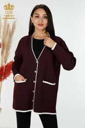 14GG Produced Viscose Elite Knitwear Cardigan With Pearl Button Women's Clothing Manufacturer - 30148 | Real Textile - Thumbnail