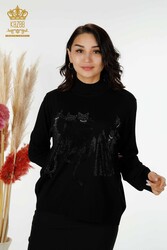 14GG Produced Viscose Elite Knitwear Cat Patterned Women's Clothing Manufacturer - 16969 | Real Textile - Thumbnail