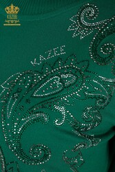 14GG Produced Viscose Elite Knitwear Crystal Stone Embroidered Women's Clothing Manufacturer - 30013 | Real Textile - Thumbnail