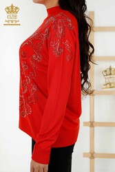 14GG Produced Viscose Elite Knitwear Crystal Stone Embroidered Women's Clothing Manufacturer - 30013 | Real Textile - Thumbnail