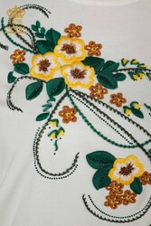 14GG Produced Viscose Elite Knitwear Floral Embroidery Women's Clothing Manufacturer - 16811 | Real Textile - Thumbnail