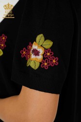 14GG Produced Viscose Elite Knitwear Floral Embroidery Women's Clothing Manufacturer - 16811 | Real Textile - Thumbnail