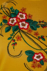 14GG Produced Viscose Elite Knitwear Floral Embroidery Women's Clothing Manufacturer - 16811 | Real Textile - Thumbnail