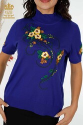 14GG Produced Viscose Elite Knitwear Floral Embroidery Women's Clothing Manufacturer - 16811 | Real Textile - Thumbnail