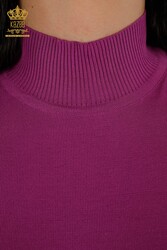 14GG Produced Viscose Elite Knitwear Ropa de mujer con cuello alzado - 16168 | Textiles reales - Thumbnail