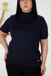 14GG Produced Viscose Elite Knitwear Standing Collar Women's Clothing - 16168 | Real Textile - Thumbnail