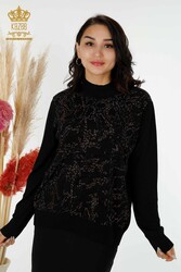 14GG Produced Viscose Elite Knitwear - Stone Embroidered - Women's Clothing Manufacturer - 30008 | Real Textile - Thumbnail