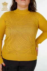 14GG Produced Viscose Elite Knitwear Stone Embroidered Women's Clothing Manufacturer - 30018 | Real Textile - Thumbnail