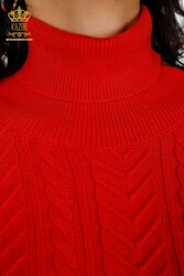 14GG Produced Viscose Elite Knitwear Sweater Stone Embroidered Women's Clothing Manufacturer - 30097 | Real Textile - Thumbnail