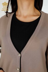 14GG produit un cardigan en tricot viscose Elite avec bouton perlé Fabricant de vêtements pour femmes - 30148 | Vrai textile - Thumbnail