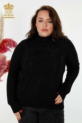 14GG Produit Viscose Elite Knitwear Stone Brodé Fabricant de vêtements pour femmes - 30018 | Vrai textile - Thumbnail