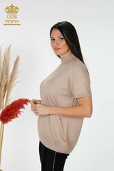 14GG Producted Viscose Elite Knitwear Col montant Vêtements pour femmes - 16168 | Vrai textile - Thumbnail