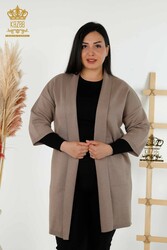 14GG Produzierte Viskose-Elite-Strickwaren-Strickjacke mit Tasche, detaillierter Hersteller von Damenbekleidung – 30047 | Echtes Textil - Thumbnail