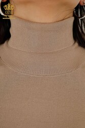 14GG Produzierte Viskose Elite Strickwaren - Rollkragenpullover - Hersteller von Damenbekleidung - 11122 | Echtes Textil - Thumbnail