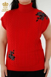 7GG produziert Corespun-Strickpullover, Blumenmuster, Steinstickerei, Hersteller von Damenbekleidung – 30179 | Echtes Textil - Thumbnail