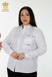 Fabricante detallado de ropa de mujer con bolsillo de camisa con tela de algodón y lycra - 20312 | Textiles reales - Thumbnail