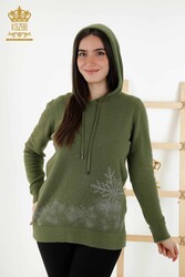 Sweat à capuche en tricot en fil angora Fabricant de vêtements pour femmes - 40003 | Vrai textile - Thumbnail