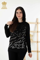 Sweat à capuche en tricot en fil angora Fabricant de vêtements pour femmes - 40004 | Vrai textile - Thumbnail