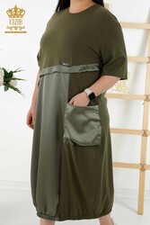 Kleid aus Baumwoll-Lycra-Stoff mit Taschen Damenbekleidung - 20323 | Echtes Textil - Thumbnail