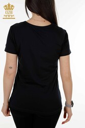 Realizzato con Tessuto in Viscosa Blusa - Manica Corta - Abbigliamento Donna - 79177 | Tessuto reale - Thumbnail