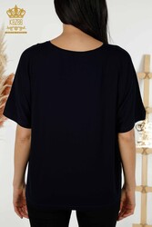 Blusa In Tessuto Viscosa Manica Corta Abbigliamento Donna - 79295 | Tessuto reale - Thumbnail