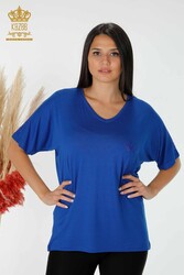 Blusa en Tela Viscosa - Manga Corta - Ropa de Mujer - 78931 | Textiles reales - Thumbnail