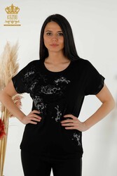 Blusa de Tela Viscosa Fabricante de Ropa de Mujer Bordado Piedra - 79066 | Textiles reales - Thumbnail