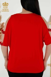 Blusa In Tessuto Viscosa Girocollo Abbigliamento Donna - 79108 | Tessuto reale - Thumbnail