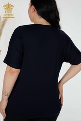 Blusa Prodotta con Tessuto Viscosa Scollo a V Abbigliamento Donna - 78933 | Tessuto reale - Thumbnail