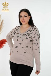 Blusa Prodotta con Tessuto Viscosa Scollo a V Abbigliamento Donna - 79047 | Tessuto reale - Thumbnail