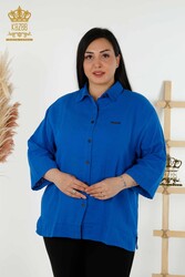 Fabricant de vêtements pour femmes détaillés avec bouton de manchette de chemise avec tissu en coton lycra - 20403 | Vrai textile - Thumbnail