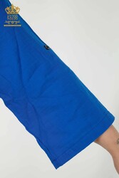 Fabricant de vêtements pour femmes détaillés avec bouton de manchette de chemise avec tissu en coton lycra - 20403 | Vrai textile - Thumbnail