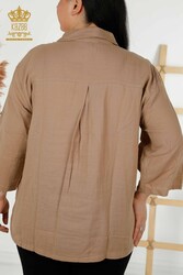 Fabricant de vêtements pour femmes détaillés avec bouton de manchette de chemise avec tissu en coton lycra - 20403 | Vrai textile - Thumbnail