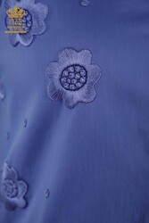 Fabriqué avec du tissu en coton lycra Chemise - Motif floral - Fabricant de vêtements pour femmes - 20394 | Vrai textile - Thumbnail