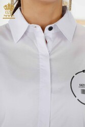 Produttore di abbigliamento femminile dettagliato con bottone della camicia con tessuto in cotone Lycra - 20328 | Tessuto reale - Thumbnail