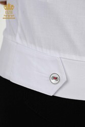 Shirt Pocket Detailed Women's Clothing Produced with Cotton Lycra Fabric - 20309 | Real Textile - Thumbnail