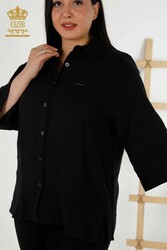 Shirt Cuff-Button Detailed Women's Clothing Manufacturer with Cotton Lycra Fabric - 20403 | Real Textile - Thumbnail