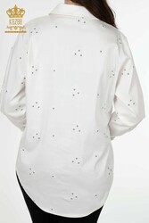 Shirts Made of Cotton Lycra Fabric with Flower Embroidery Women's Clothing Manufacturer - 20350 | Real Textile - Thumbnail