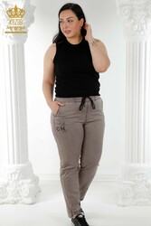 Fabricant de vêtements pour femmes avec des pantalons à taille élastique fabriqués avec du lycra tricoté - 3676 | Vrai textile - Thumbnail