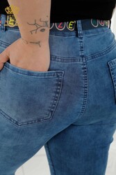 Realizzato con Lycra lavorato a maglia - Jeans - Cintura - Tasche - Produttore di abbigliamento femminile - 3681 | Tessuto reale - Thumbnail